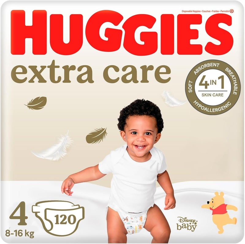 Huggies Extra Care Baby Nappies with Disney Design Size 4 Count 120 - Image 1